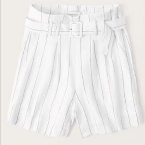 Abercrombie and Fitch linen belted striped shorts